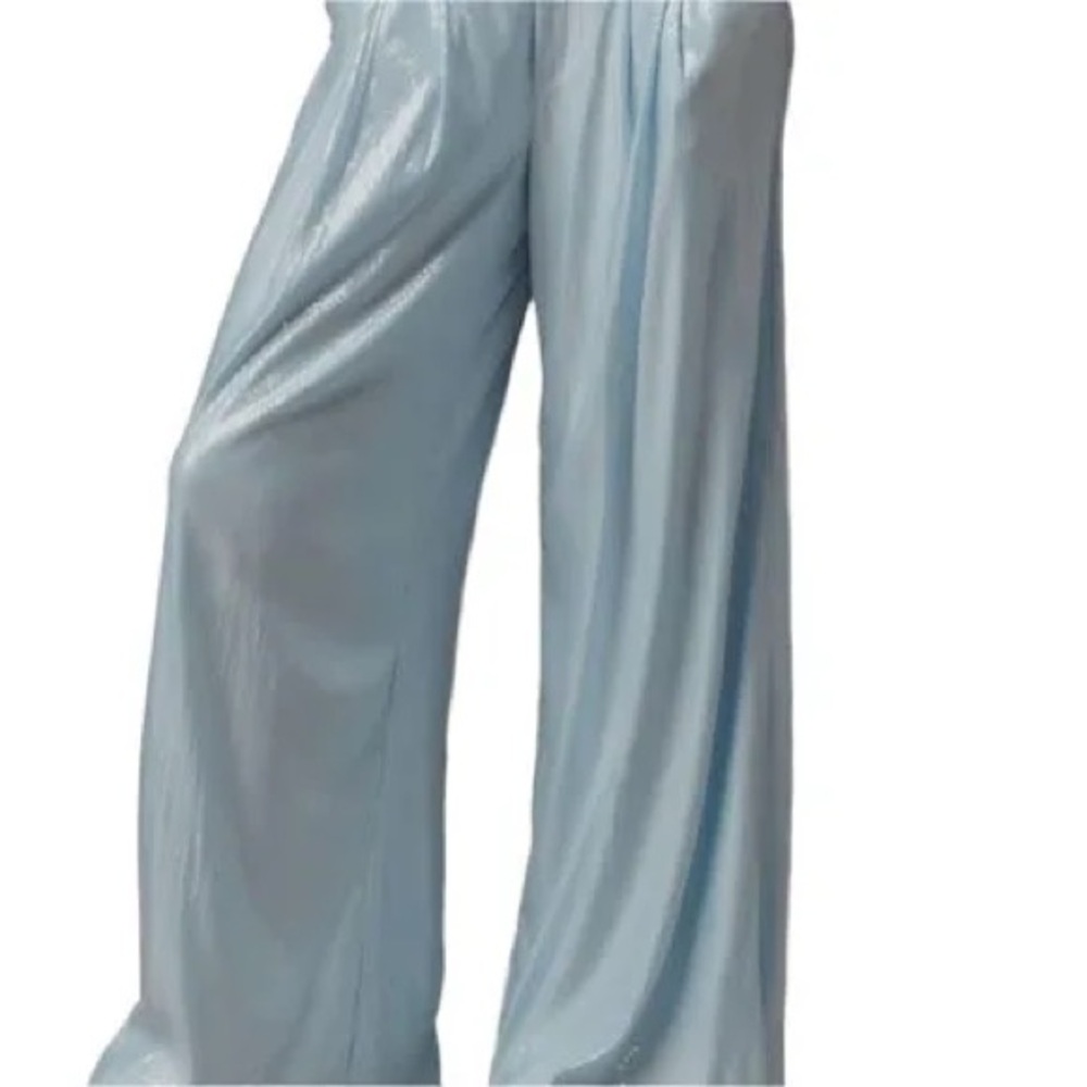 ‼️WOW‼️Anthropologie Light 🩵💙Blue SEQUENCE Wide Leg Pants‼️ - Picture 11 of 16